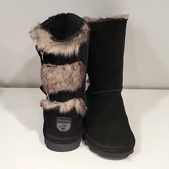 BearPaw Boots Black Women's Size 7 - Like New Barley Worn - Picture 3 of 8